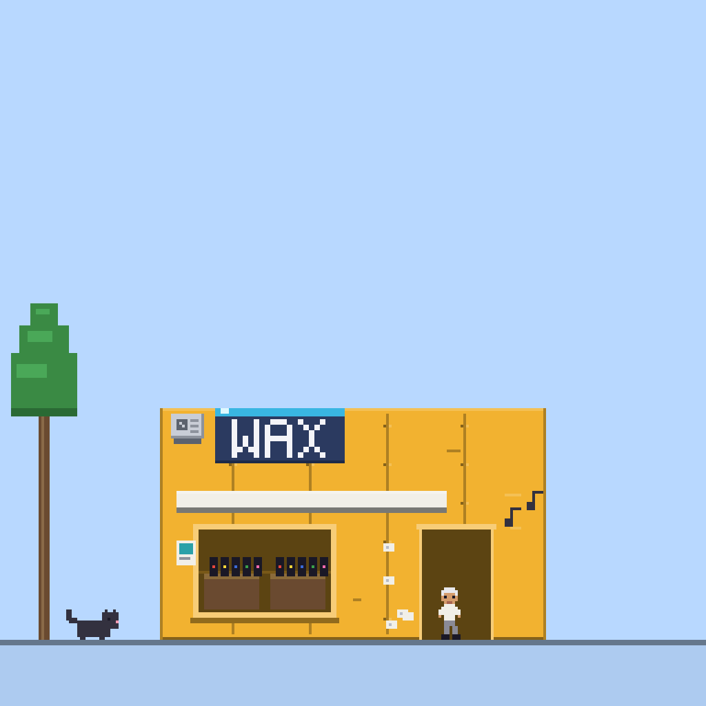 A dark shop front with its lights off